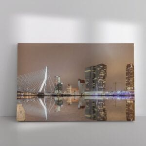 Skyline van Rotterdam in de nacht