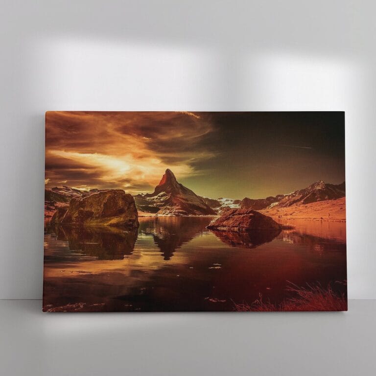 Matterhorn met zijn weerspiegeling in de Stellisee