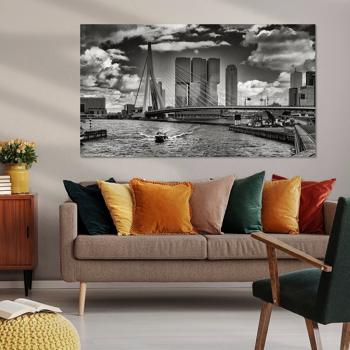 Foto als kunst aan de Muur Skyline van Rotterdam Ad Van Koppen Fotografie 1200x1200 Bohemian woonkamer pinterestSquarePin Foto als kunst aan de Muur Skyline van Rotterdam. Bohemian woonkamer.