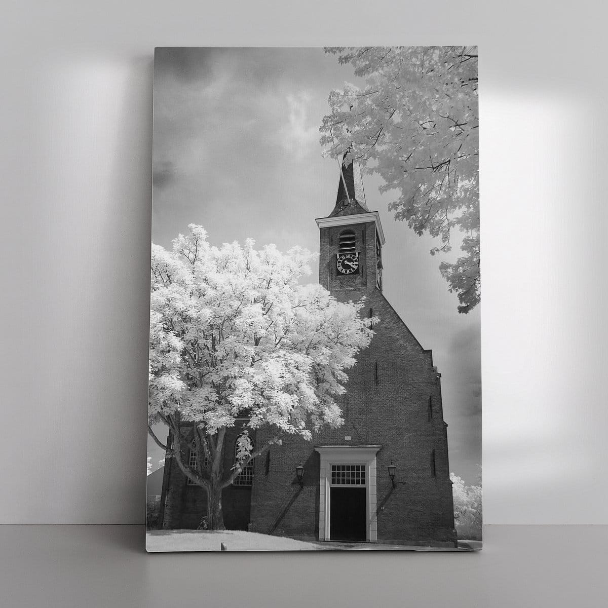 Werk aan de Muur 216031 Barendrecht oude dorp dorpskerk in zwart wit Ad Van Koppen Fotografie 1200x1200 Werk als canvas portrait pinterestSquarePin - Foto aan de muur