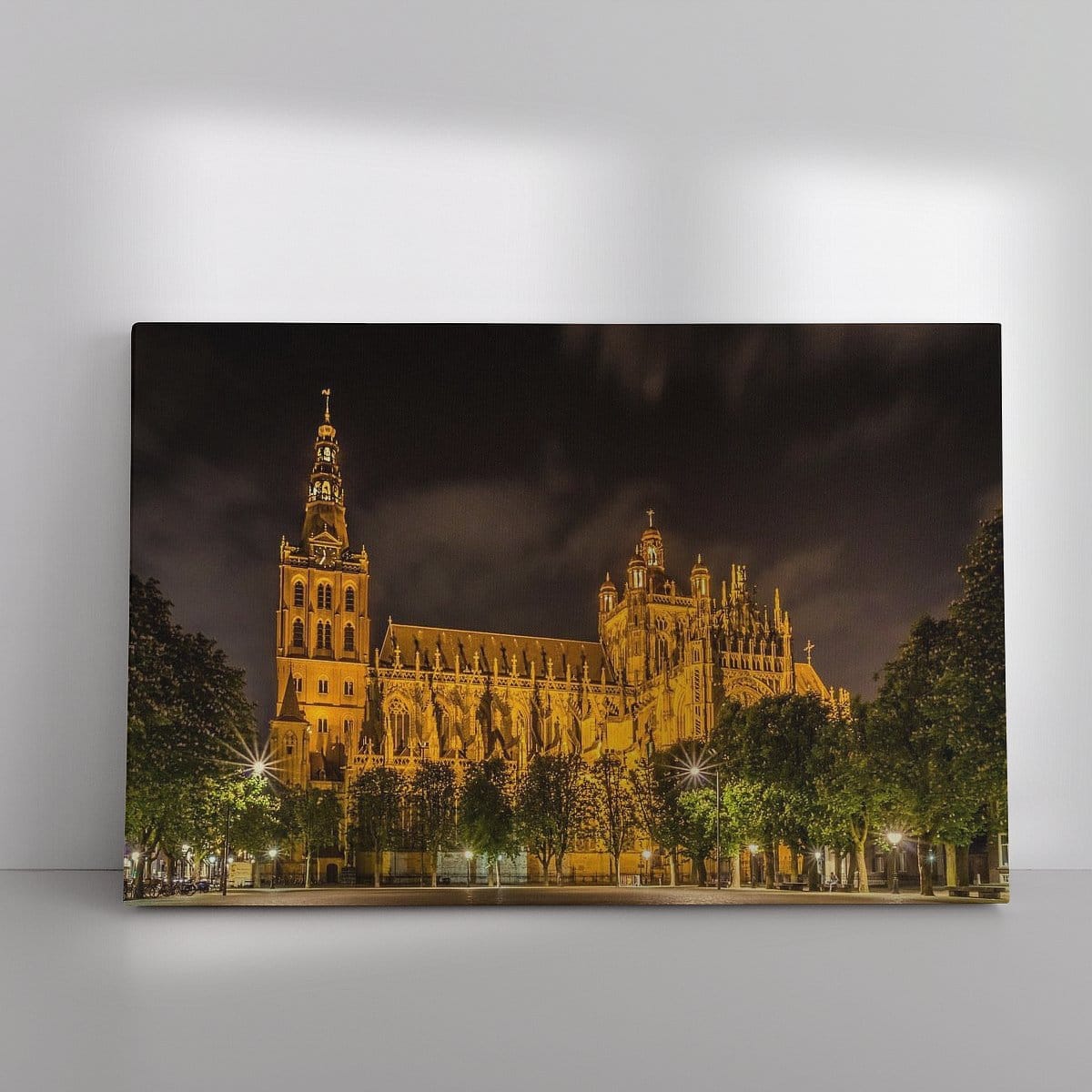 Werk aan de Muur 439458 Sint Janskathedraal in s Hertogenbosch in de nacht Ad Van Koppen Fotografie 1200x1200 Werk als canvas landscape pinterestSquarePin - Foto aan de muur